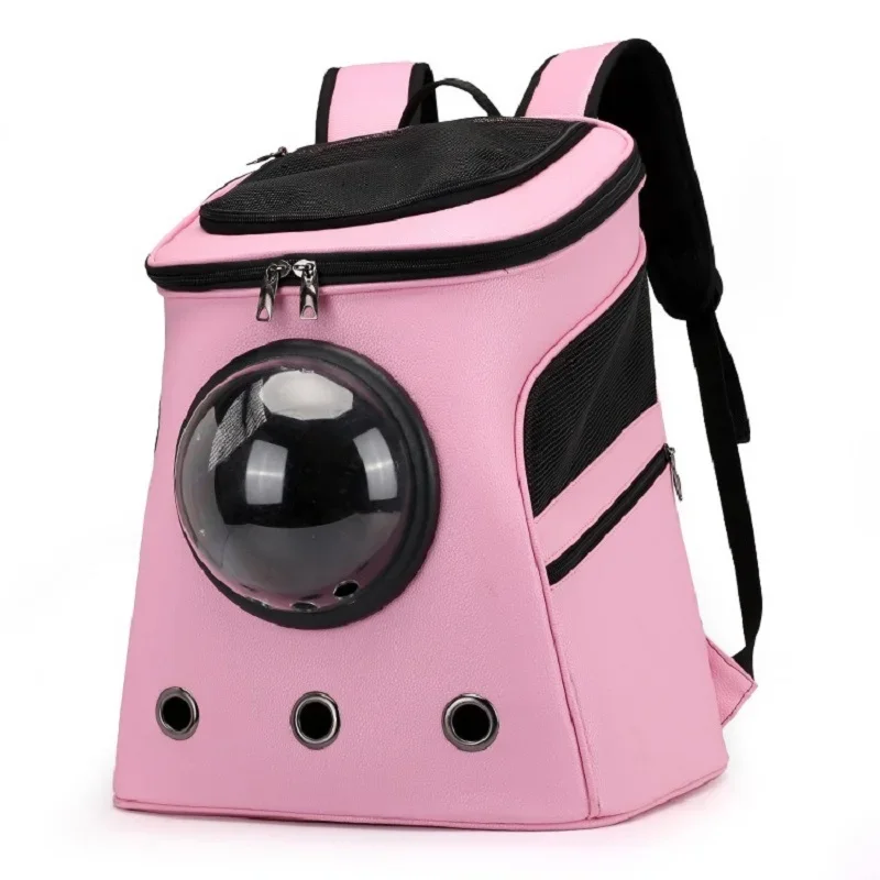 PU Pet cat carrier backpack Breathable and convenient space bag, transparent capsule cat and dog waterproof tote bag