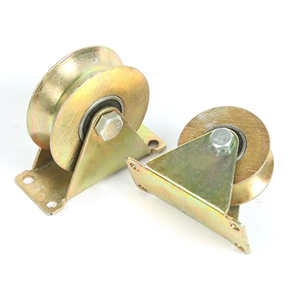 1Pcs Track Wheel Bearing Pulley U/V/H Shaped Plating Color Sliding Door Rollers Home Hardware Stainless Steel Rigid Caster