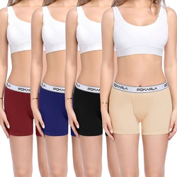 Pokarla 4 Zoll Schrittlänge Damen Trunks Unterwäsche Soft Stretch Baumwolle Boxershorts Damen Anti Chafing Boy Shorts Höschen plus Größe