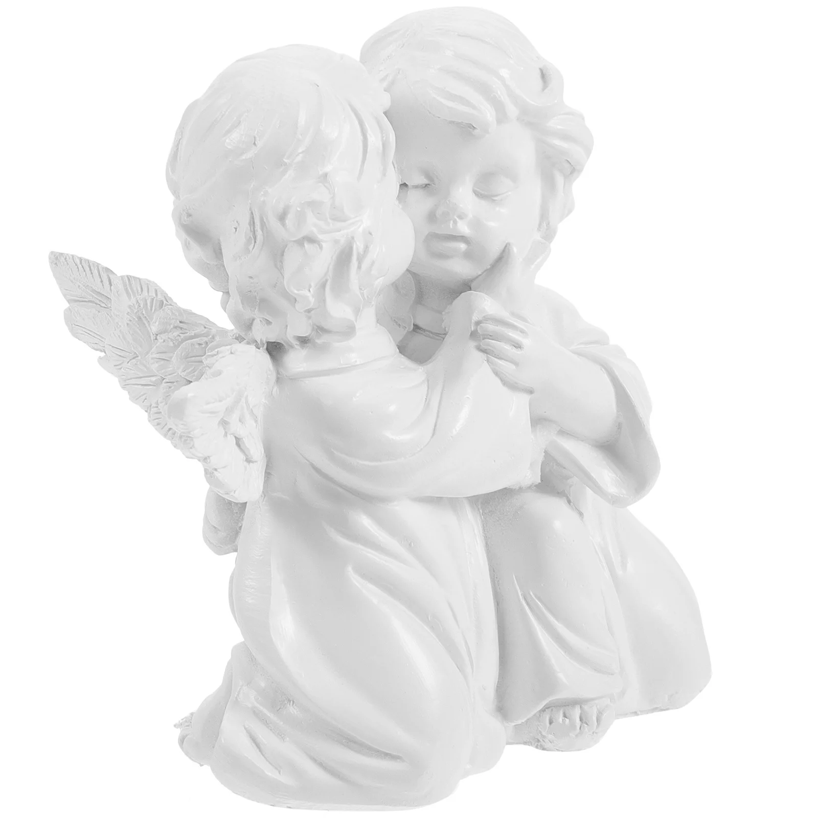 

Hugging Angels Resin Sculpture Classic Elegant Resin Angel Ornament Home Tabletop Garden Office Decor Angels Figurines