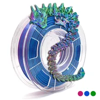1.75mm 250g Silk PLA 3D Printer Filament Sublimation Products Plastic Material 3d Printing Silk Tri-Colors pla Red Blue Green