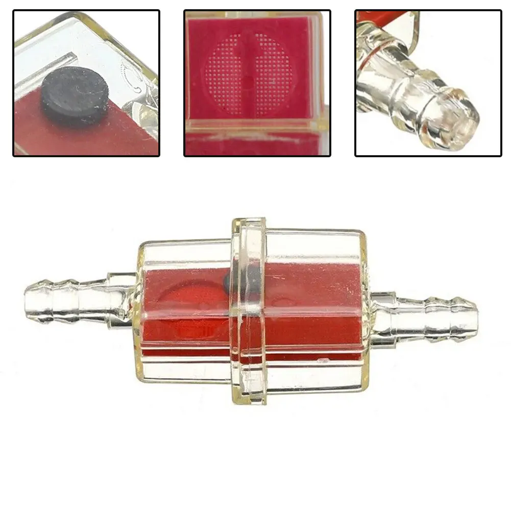 6mm Petrol Inline Filter for ATV Motorcycle Dirt Bike Scooter UTV with Clear Construction and Internal Flow Path