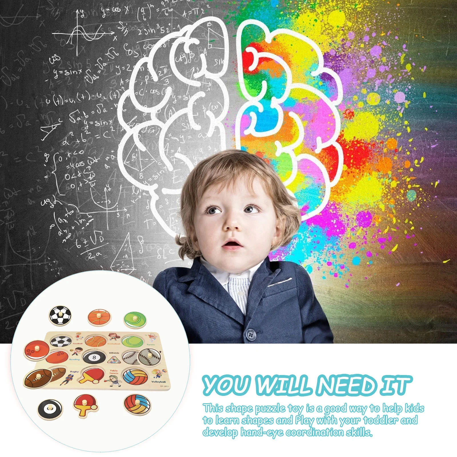 1 set 1 Set Wooden Jigsaw Puzzle For Kids Educational Matching Portable Cartoon Wood Puzzle Board Game Children Learning Gift