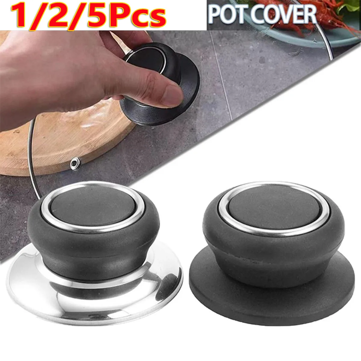 

1/2/5Pcs Replacement Lifting Handle Universal Pot Lid Holding Handle Glass Lib Cover Knob Cap Kitchen Saucepan Cookware Handgrip