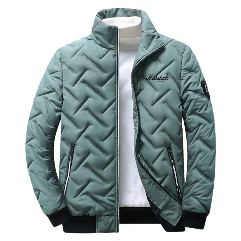 2024 New Men Windbreaker Winter Coat Padded Puffer Jacket Warm Up Clothes Casual Bomber Casual Zip Fashion Cotton Outwear Coat