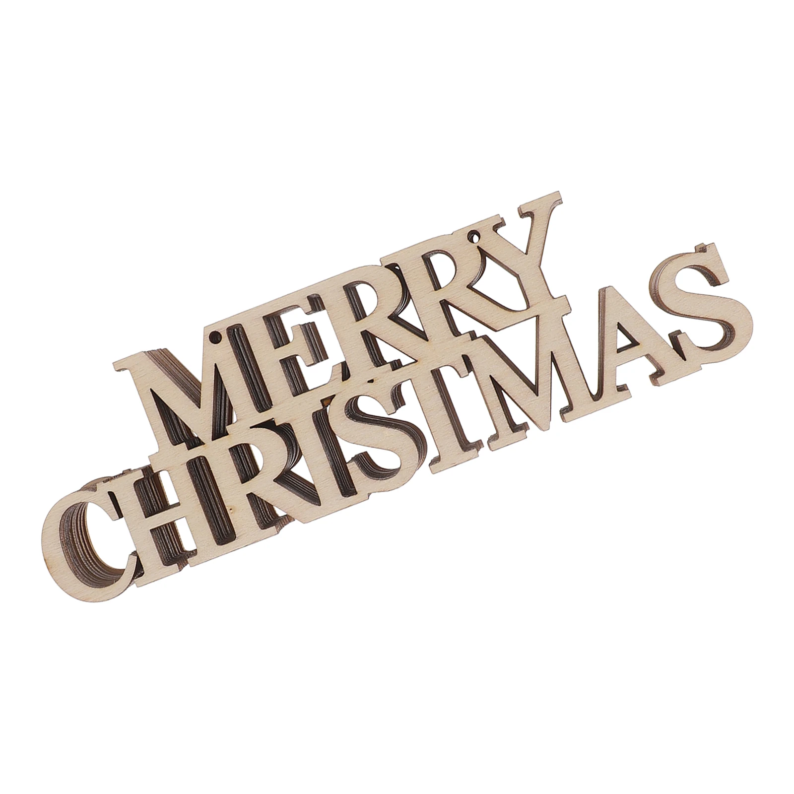 

10 Pcs Wooden Gift Tags Unfinished Beige Christmas Decor Craft Supplies Merry Christmas Slice Wood Cutouts DIY Hanging Ornament