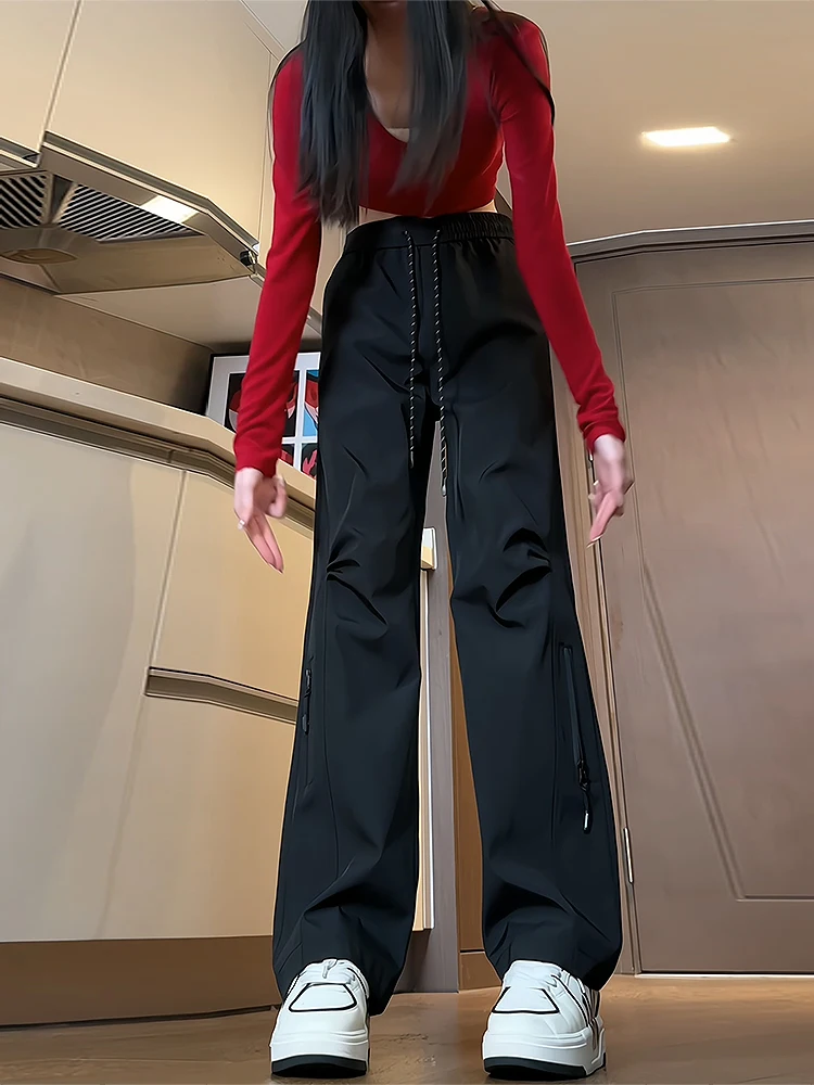 

Women's Outdoor Hiking Pants Windproof Tee-Proof Bla Fce Lined Thiened Straight Leg Low Waist Casual Trousers