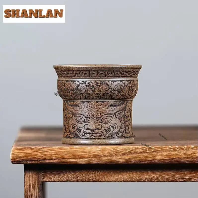 180ml Yixing Purple Clay Teacup Boutique Tea Bowl Beautiful Tea Cup Tea-tasting Personal Cup Jianzhan Master Cups Cafes Supplies