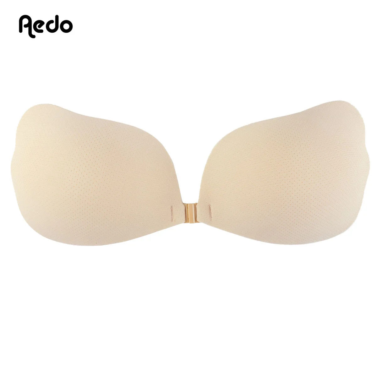 Aedo Skin Breathable Self-adhesive Bio-glue Invisible Bra Woman Front Clasp Sticky Push-up Backless Wireless Nude Bra 6005D