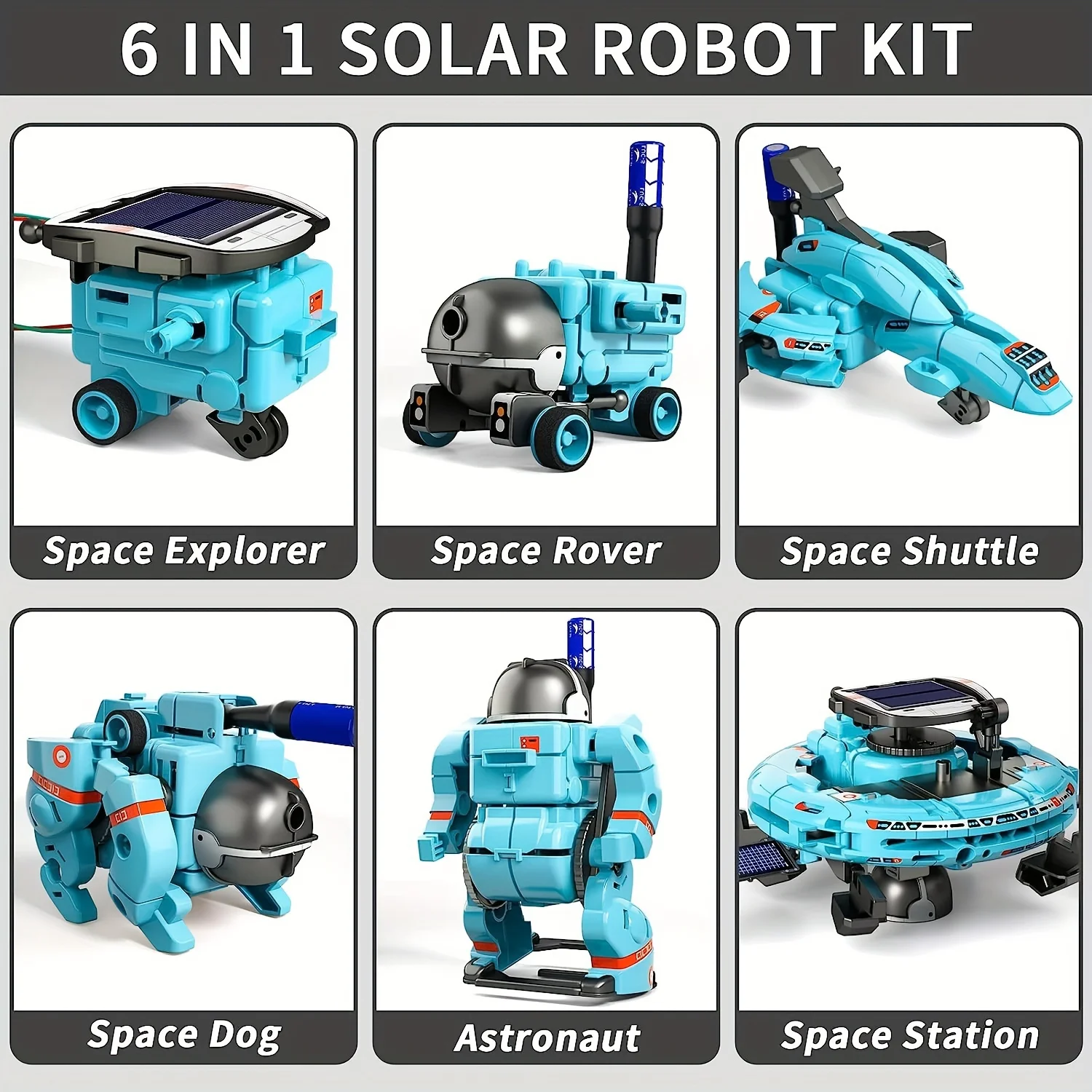 Kit STEM Robot Solaire – Construis Un Rover Lunaire, Voiture Ou Robot, Dès 7 Ans