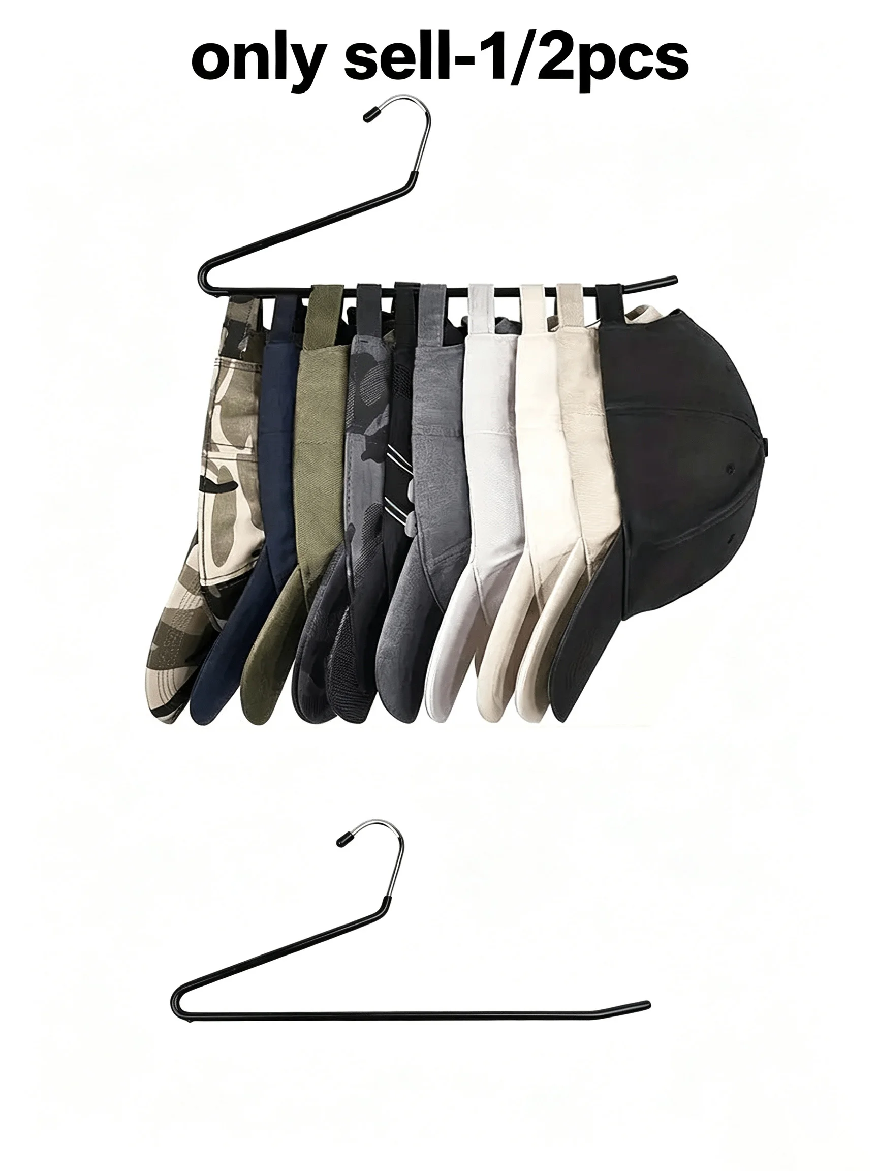 1/2 Pack Baseball Cap Organizer Rack Metal And Plastic Portable Hat Storage for Closet Suitable for Various Types And Sizes of H