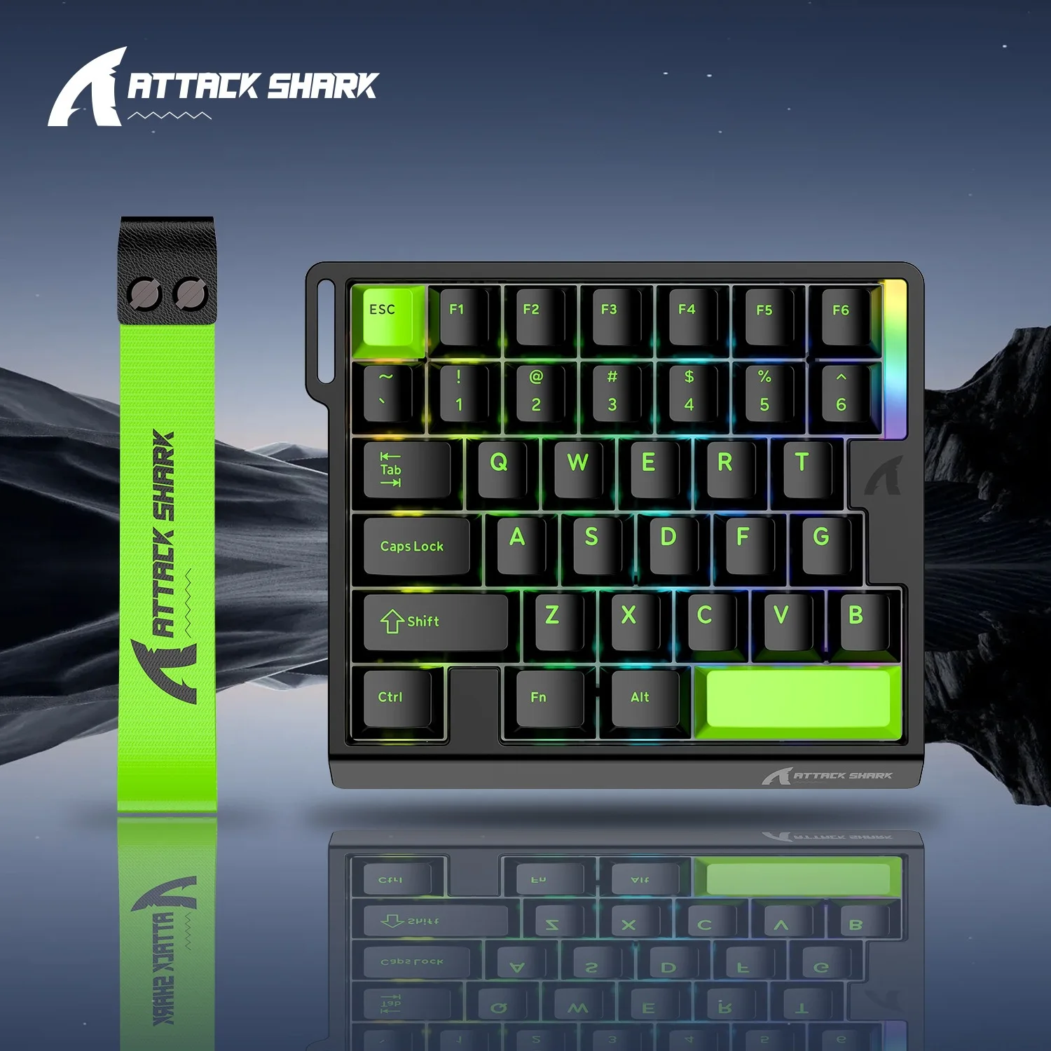 ATTACKSHARK M36HE Single-Handed Magnetic Switch Mechanical Gaming Keyboard with Wired RGB Adjustable Key Travel for Esports