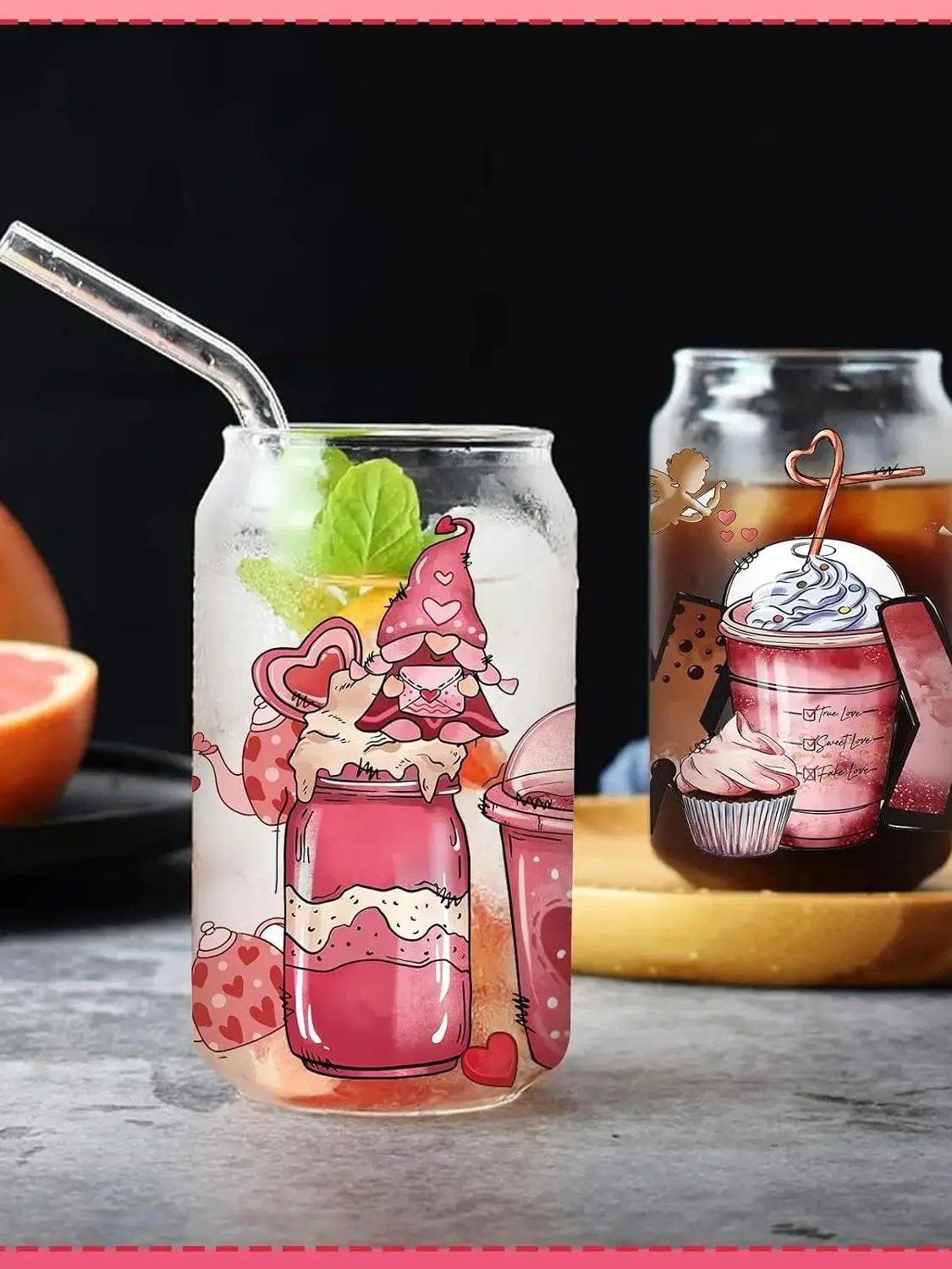 Hot Sale Santa Claus Decoration 16oz Libbey UV DTF Cup Wrap Transfer Custom Label DIY Logo Self adhesive Mug Decal Sticker