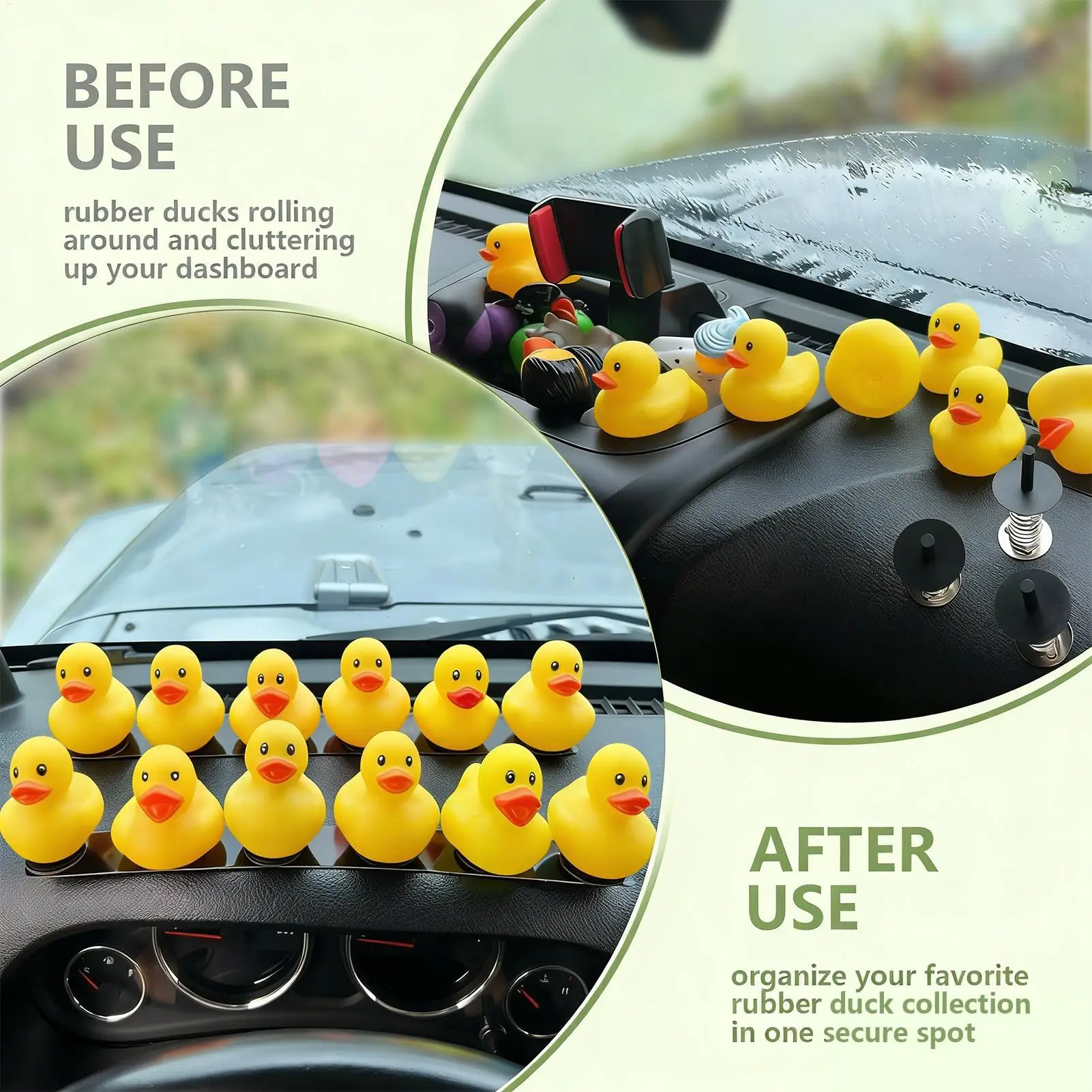 Magnetic Car Dashboard Holders for Rubber Duck Ornaments Non Slip Mat Decorative Figure Mounts for Auto Interior Cute Decor