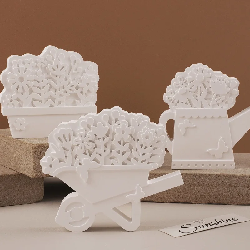 Gypsum Candle Float Vase Flower Pot Water Bottle Decorative Ornament Silicone Mold DIY Cake Food Baking Epoxy Resin Mold Crafts