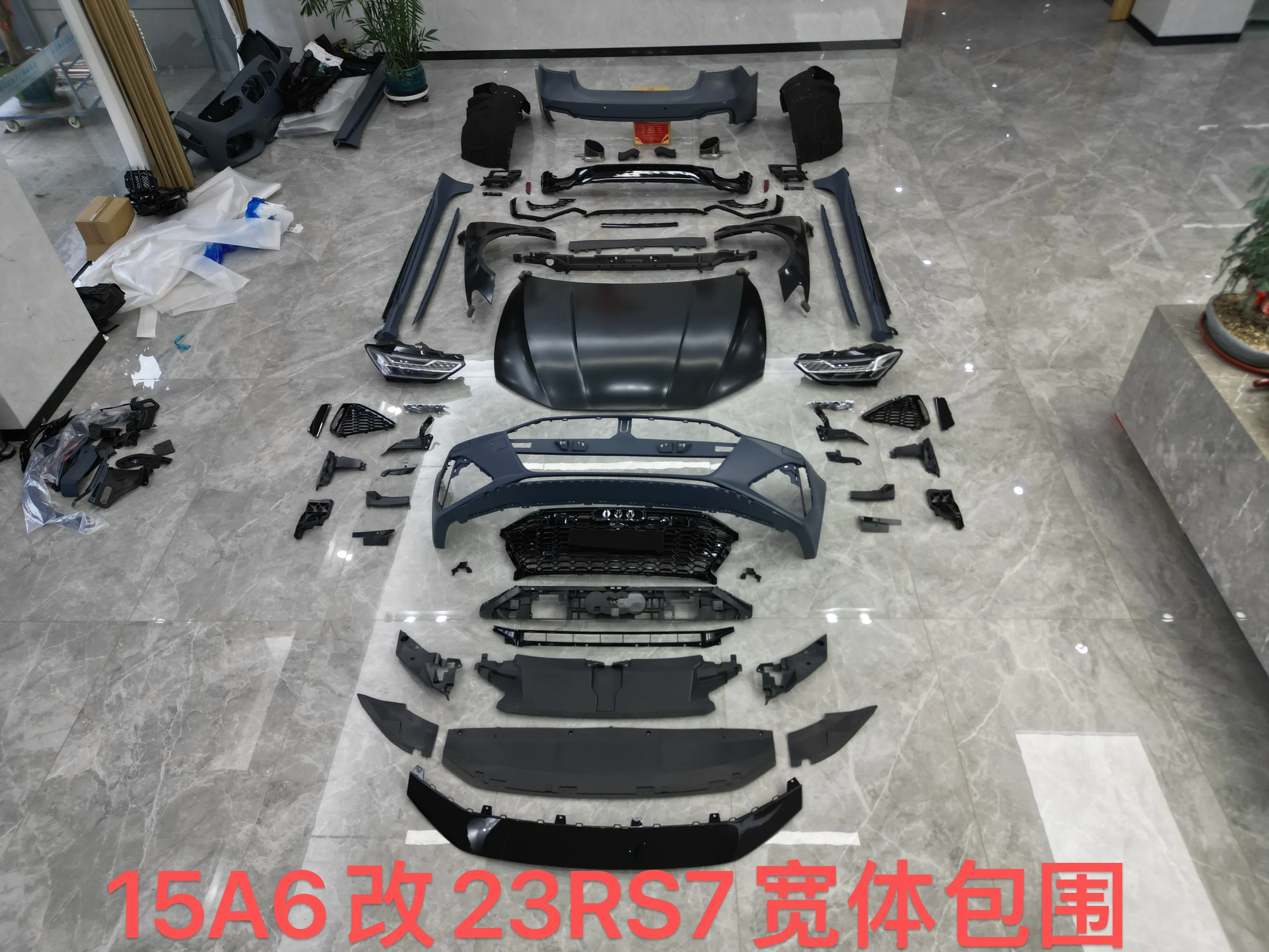 Car Parts Bodykit Facelift Bumper For A6 S6 15 Upgrade To 23 RS7 Look Wider Kit