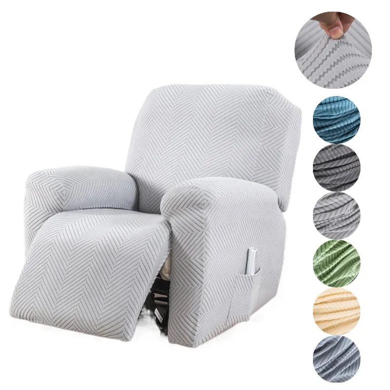 1Seat New Recliner Sofa Cover Split All-inclusive Sofa Covers Dust-proof Solid Color Lounge Armchair Slipcover Living Room Home