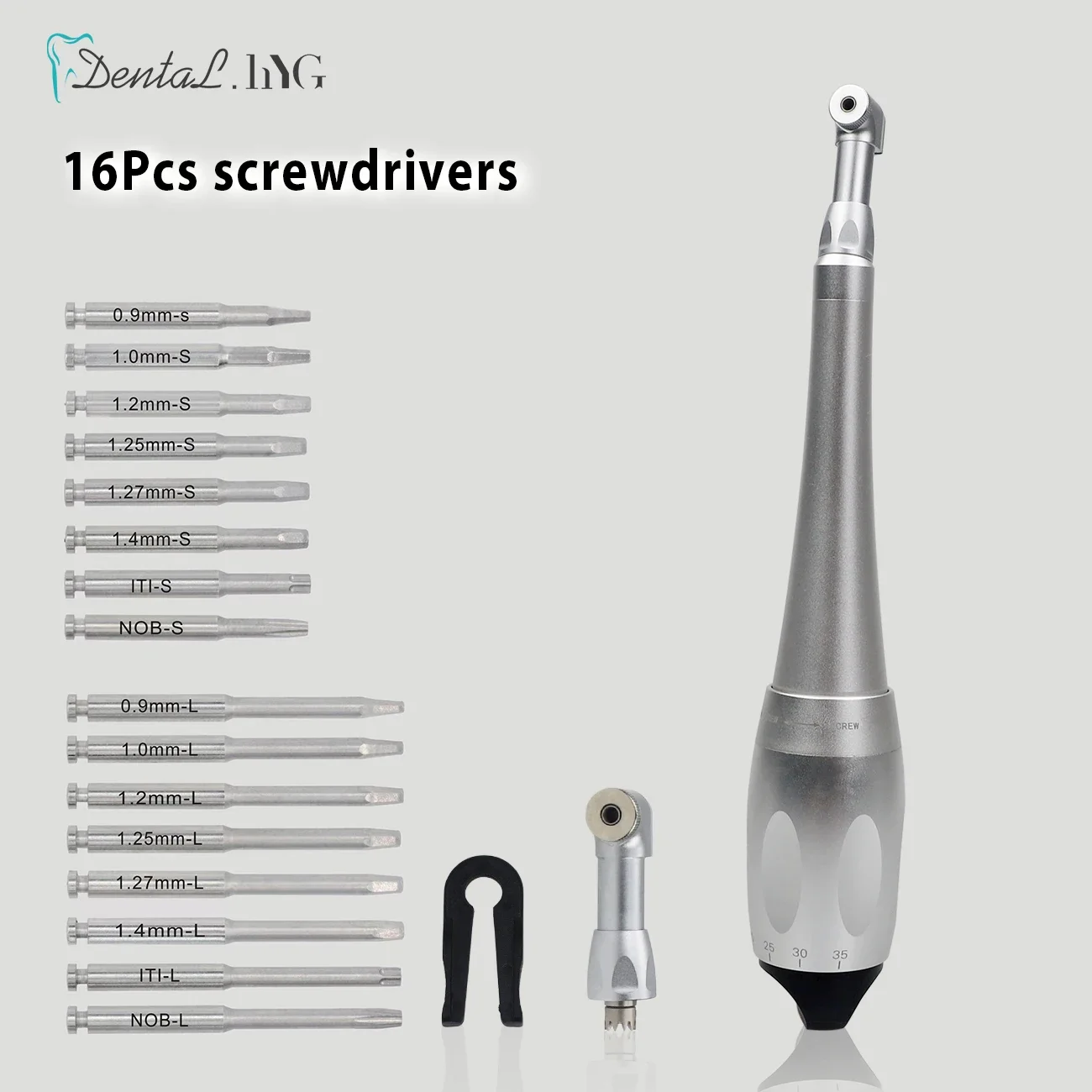 Dental Universal Implant Torque With 16pcs Drivers Wrench and Spare Parts Latch Head Handpiece Dental Instrument