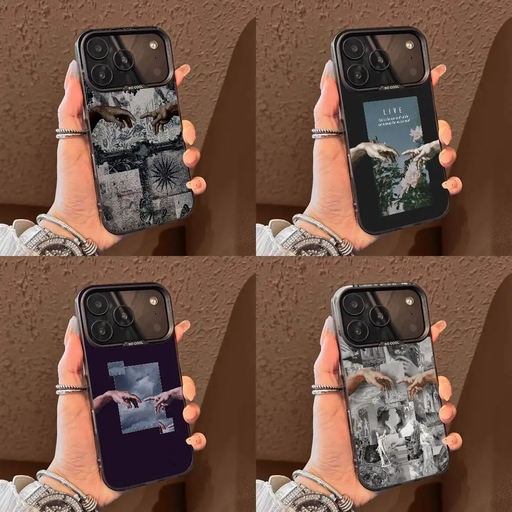 

The Creation of Adam Michelangelo Phone Case For iPhone 17,16,15,14,13,12,11,Pro,Max,Plus,E,Air,Mini Black Tpu Cover