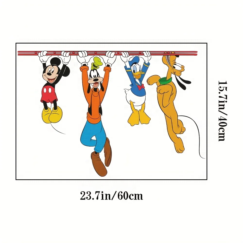 1 ملصق حائط ذاتي اللصق من ديزني ميكي ودونالد داك من مادة البولي فينيل كلوريد، ديكور غرفة النوم على طراز الرسوم المتحركة مناسب لغرفة المعيشة والمنزل، زينة حفلات عيد الميلاد #3