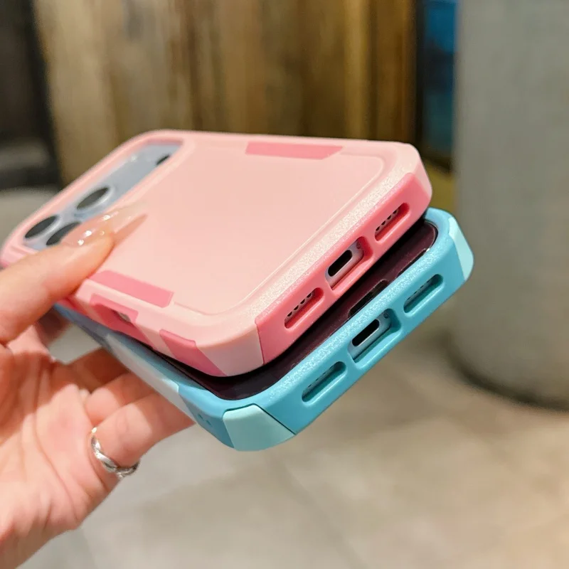 2 in 1 Replacement Colors Hard TPU Silicone Cell Phone Case for iPhone 17 15 16 Pro Max 11 12 13 14 Plus Phone Housing Case view 6