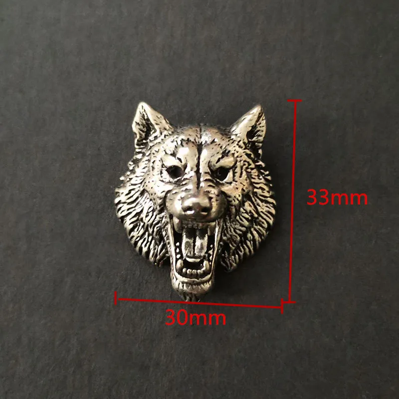 Brass Wolf Demon Devil Conchos Screwback Material Animal Head Design Leather Bag Wallet Chain Button Rivet Connector Punk Jewelr