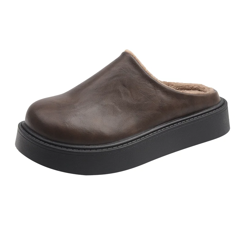 الشقق النساء البغال أحذية عادية موضة نعال من القطن 2025 شتاء جديد المنزل الثلوج الأحذية مريحة Slingback فستان دافئ Mujer Zapatos