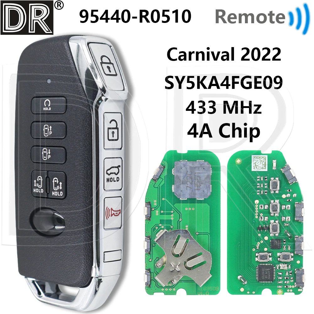 Great 95440-R0510 4A Chip 433MHz SY5KA4FGE09 Proximity Car Remote Conteol Key For KIA Carnival 2022