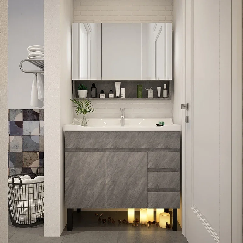 Narrow Vanity Wall Bathroom Cabinets Storage Display Bathroom Cabinets Mirror Make Up Organizer Gabinete Room Furniture