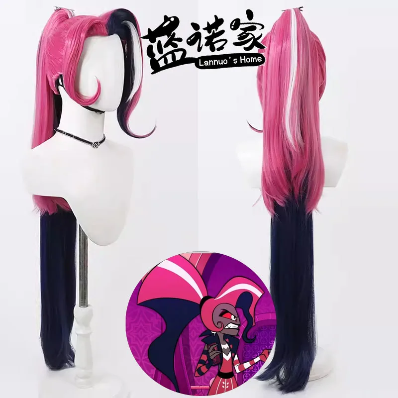 

Anime Hazbin Hotel Velvette Cosplay Wig Halloween Carnival Party Props Synthetic Hair Heat Resistant Fiber + Wig Cap