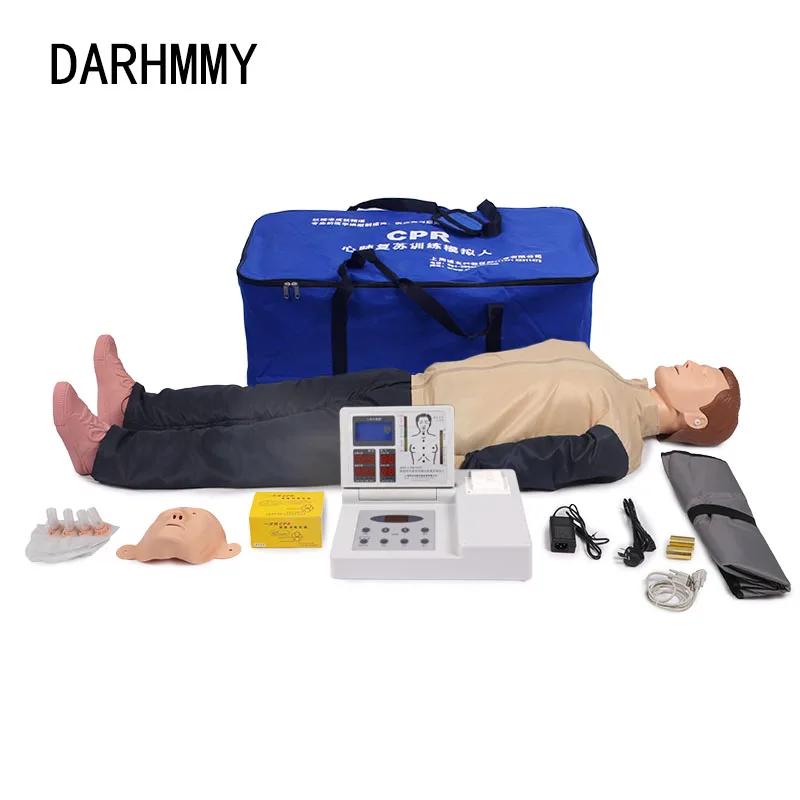 DARHMMY-Maniquí de cuerpo completo para RCP de adultos, modelo de entrenamiento de RCP, maniquí con pantalla LCD a Color avanzada