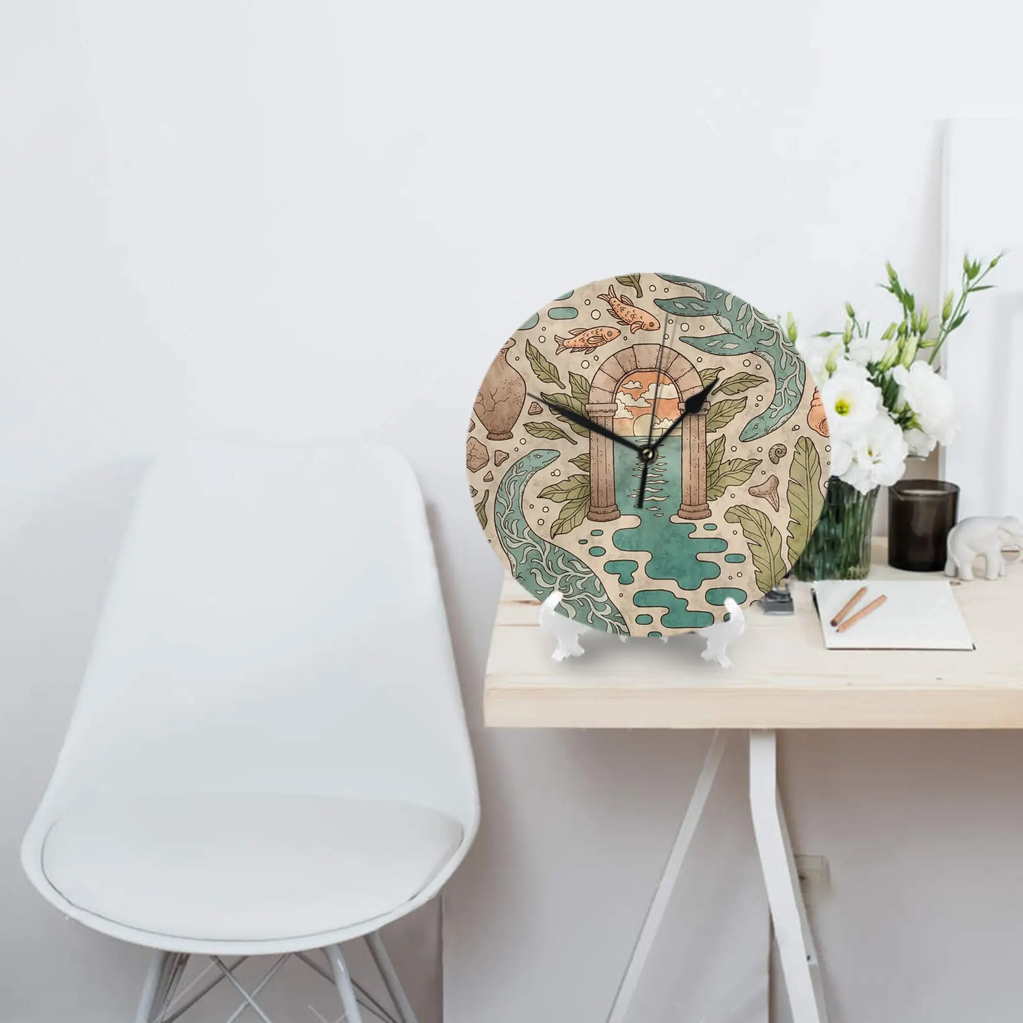 الجنة Panthalassa التاريخ الطبيعي المحيط الخيال الفن ساعة حائط غرفة الديكور ساعة مستديرة صامتة لغرفة النوم المعيشة المطبخ #2