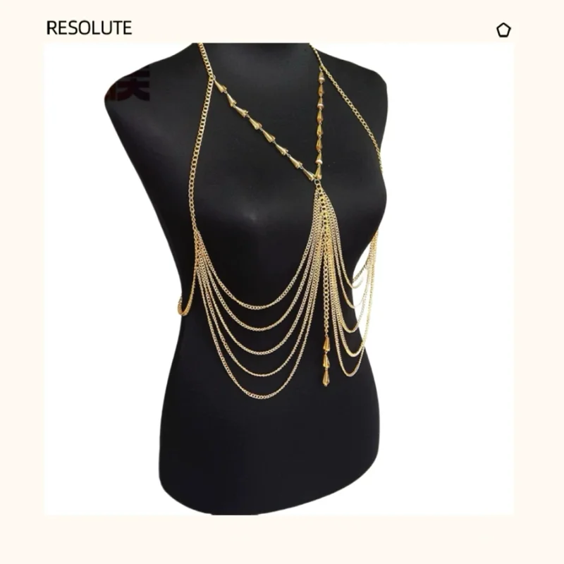 European and American Heavy Metal Bbody Chest Chain Waist Chain Nnightclub Stage Performance Accessories