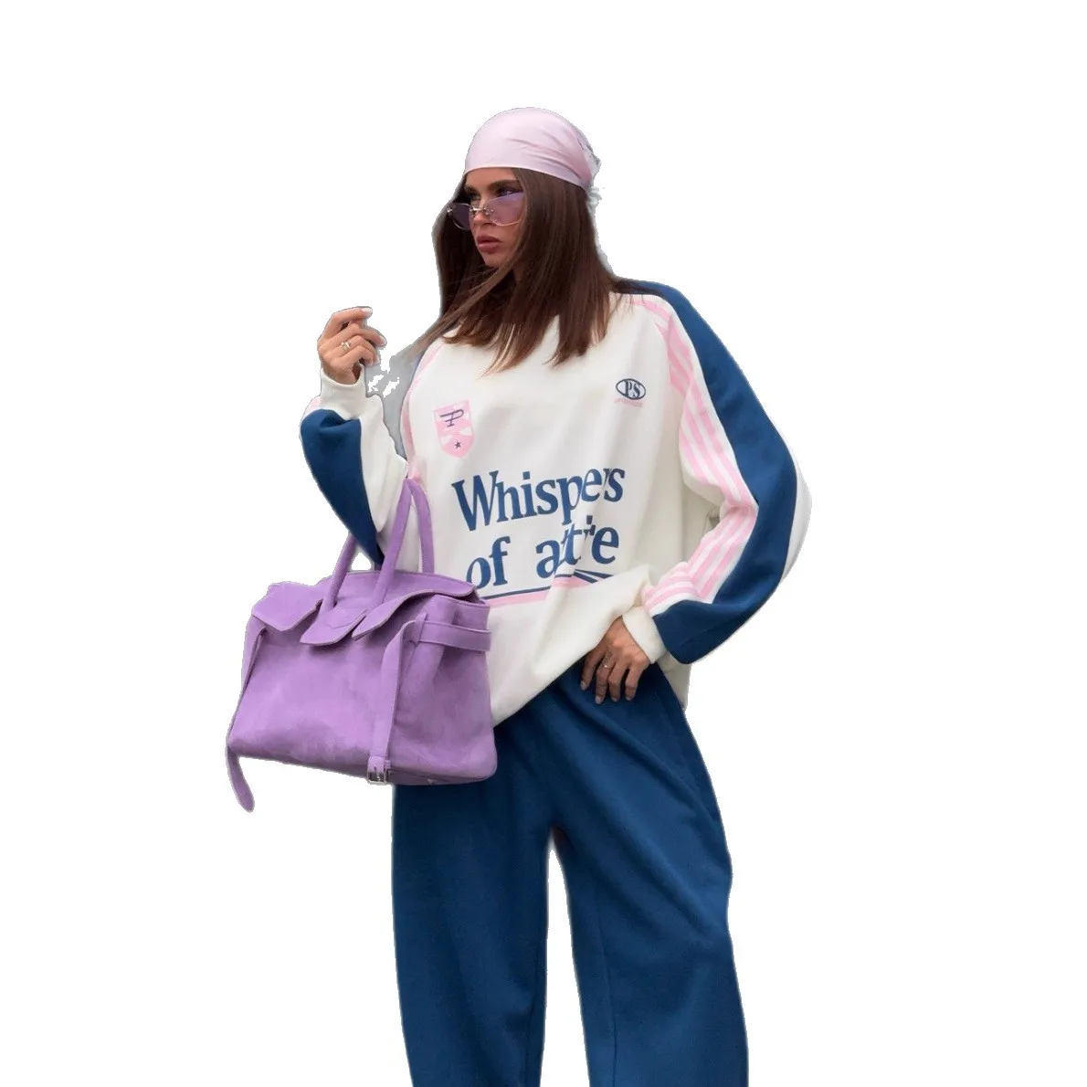 2025 Autumn New Style Women's Suit High-end Autumn and Winter Sweater Contrast Color Splicing Trousers Two-piece Set