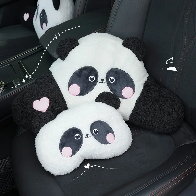 Panda zagłówek samochodowy poduszka na szyję uroczy pluszowy komfortowy zagłówek samochodowy poduszka na szyję Cztery pory roku General Motors zagłówek dostaw — zdjęcie 4