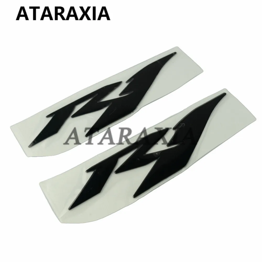 Motorcycle Stickers 3D Decorated Decals Case For YAMAHA YZF R1 Logo Badge a pair Silver Black Fairing Reflective Decals Stickers