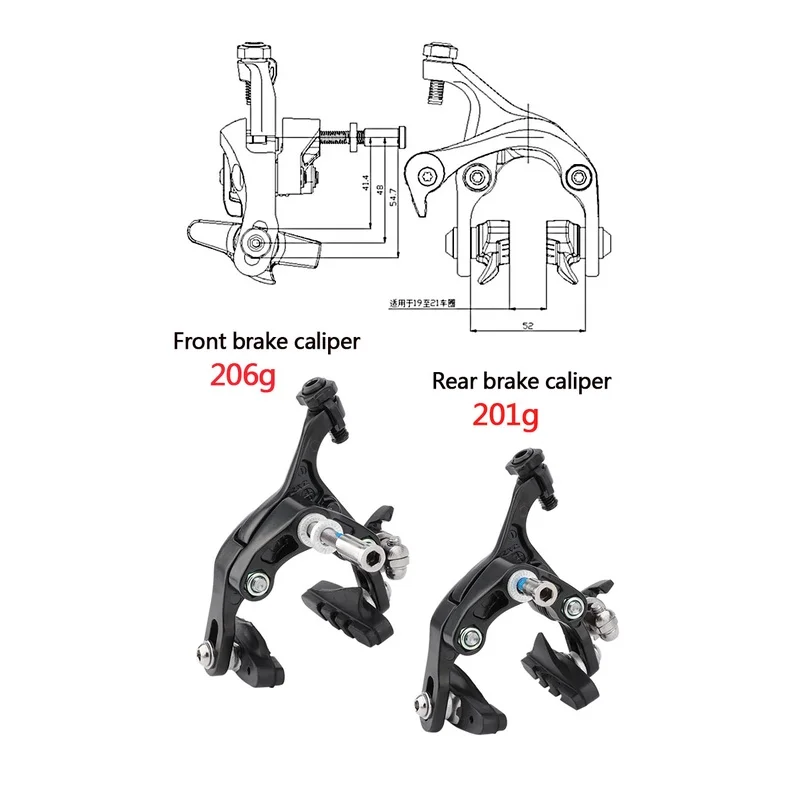 Road Bike C Brakes Aluminum Alloy Bicycle C Brake Caliper Front Rear Road Bicycle Brake Caliper Durable Bike Brakes Set