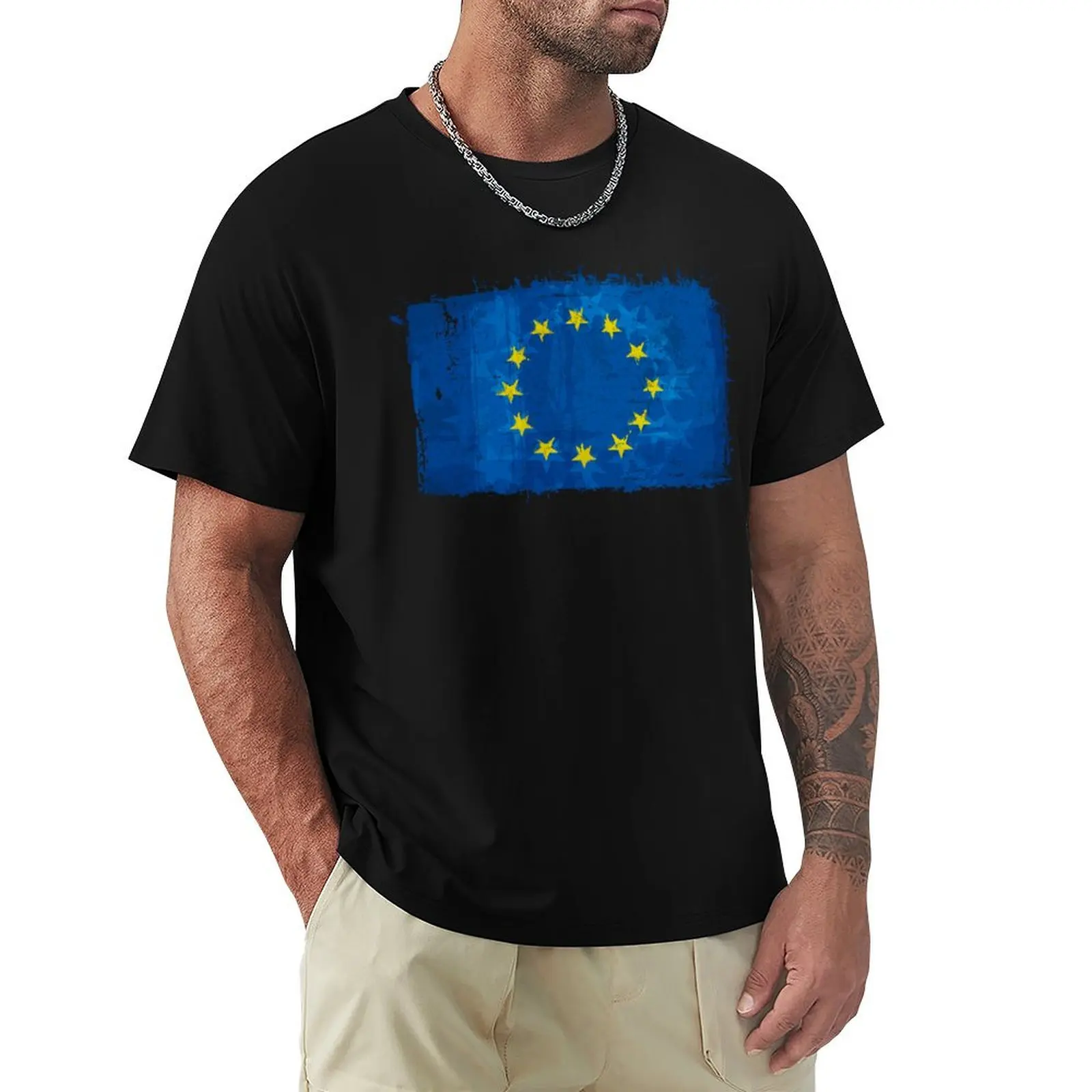 

Vintage Flag of the European Union - Europe - EU Official Flag T-Shirt Big Size Daily Wear T-Shirt