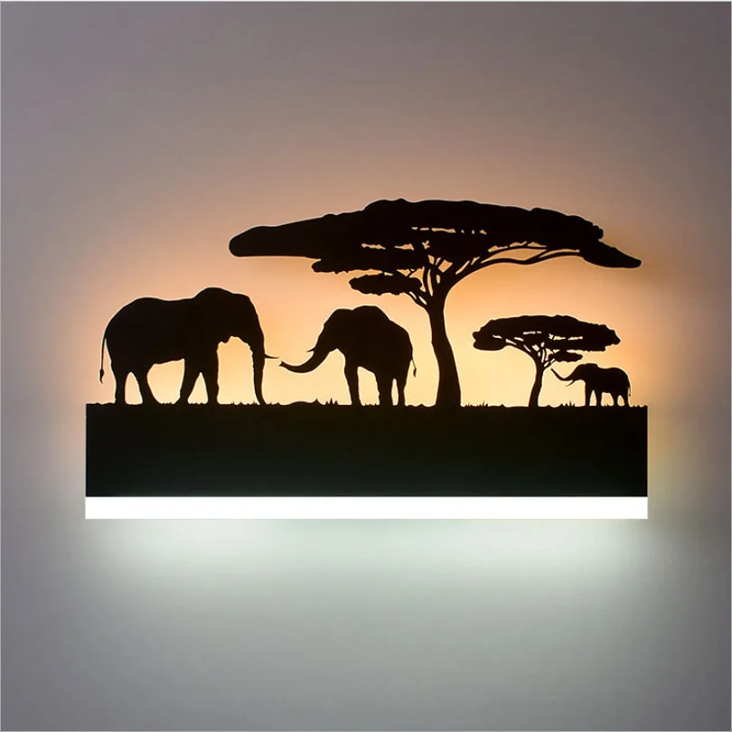 

LED Wall Lamp Black Creative Animal Pattern Home Decor Living room Bedroom Balcony Stair Aisle Wall sconces Bedside lamps