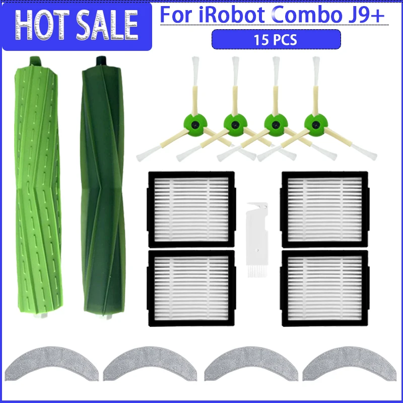 Geschikt voor (iRobot Roomba COMBO J7+ / COMBO J9+ / COMBO 10 Max) Vacuümonderdelen Hoofdrol Zijborstel Hepa Filter Mop Doek Stofzak