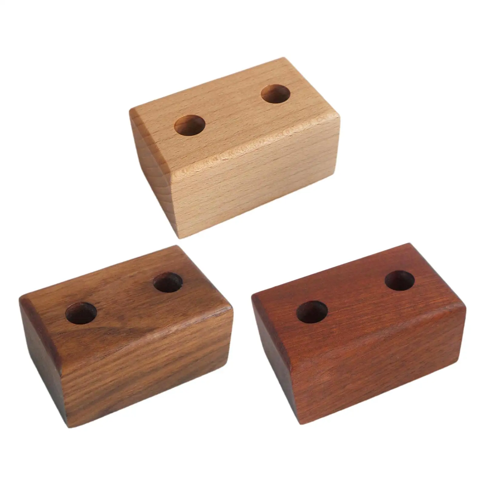Wooden Pen Stand Desk Organizer Sturdy Modern Durability Multipurpose Portable Dual Hole Pen Container for Office Home School