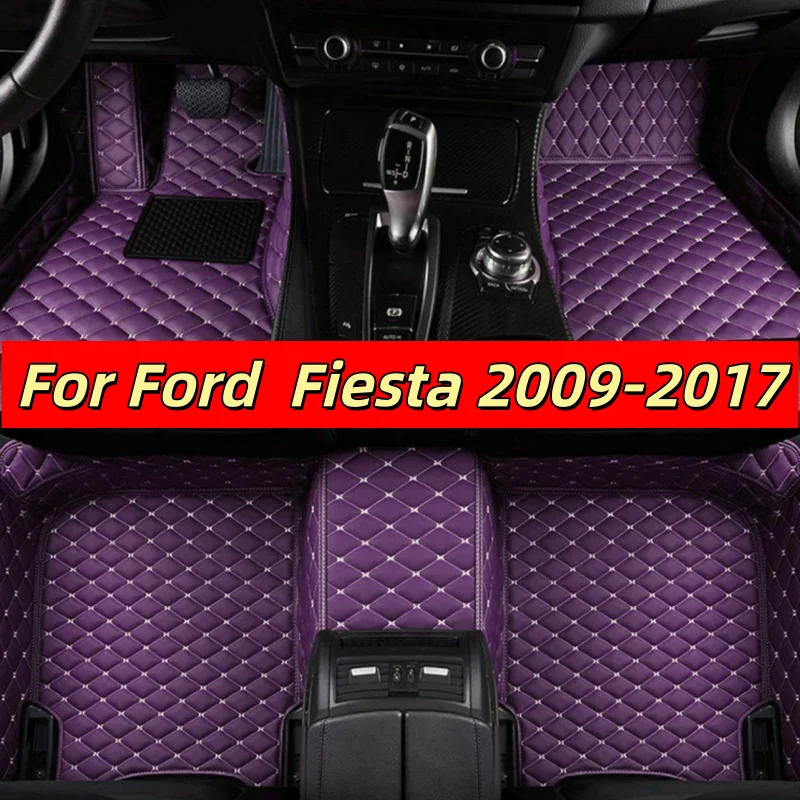 Car Floor Mats Carpet Rugs For Ford Fiesta 2009 2010 2011 2012 2013-2017 Anti-slip Stylish Odorless Flame retardant Waterproof