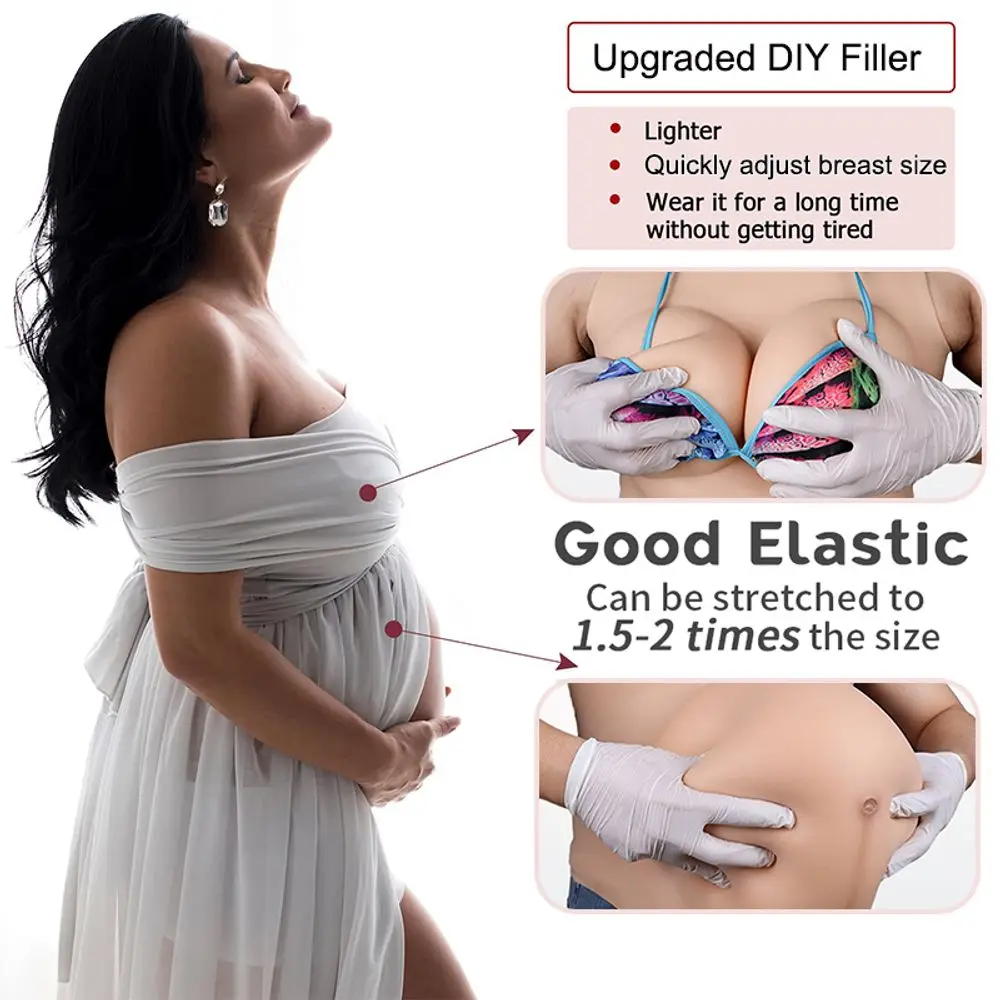نفخ 5/6/9 شهر سيليكون بطن الحمل مع الثدي واقعية D كوب وهمية الثدي الحمل البطن للنساء تأثيري