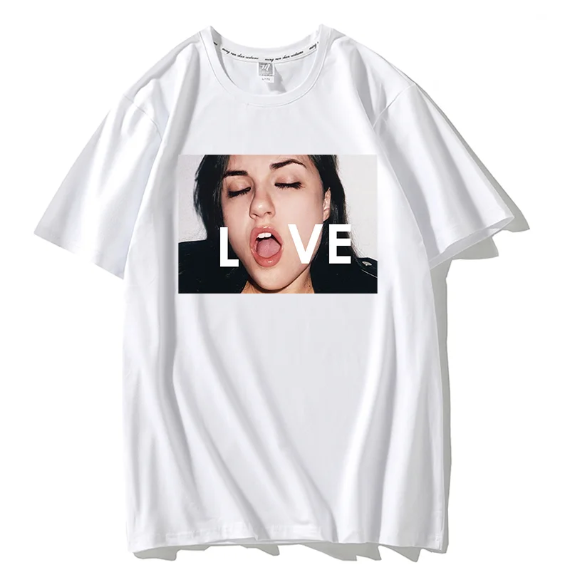 New Sasha Gray Love white T-shirt Mens Fashion Casual Tee Shirt Soft  Casual T Shirt Short Sleeves Tops Clothing Hip Hop