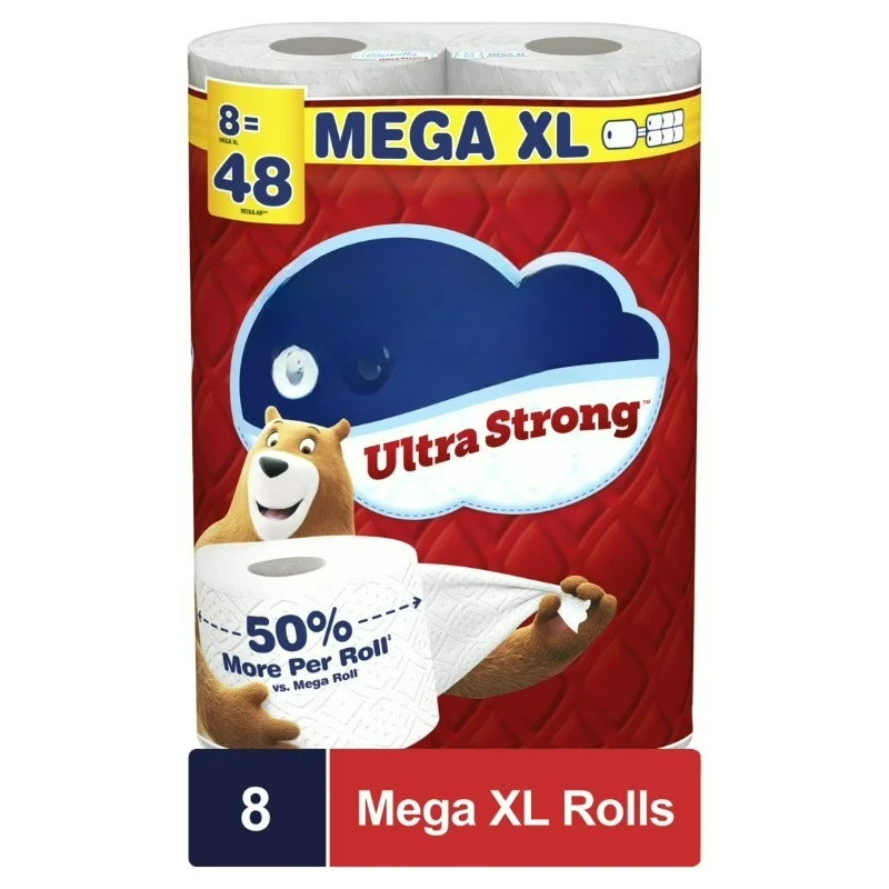 

Toilet Paper Ultra Strong 8 Mega XL Rolls, 330 Sheets Per Roll
