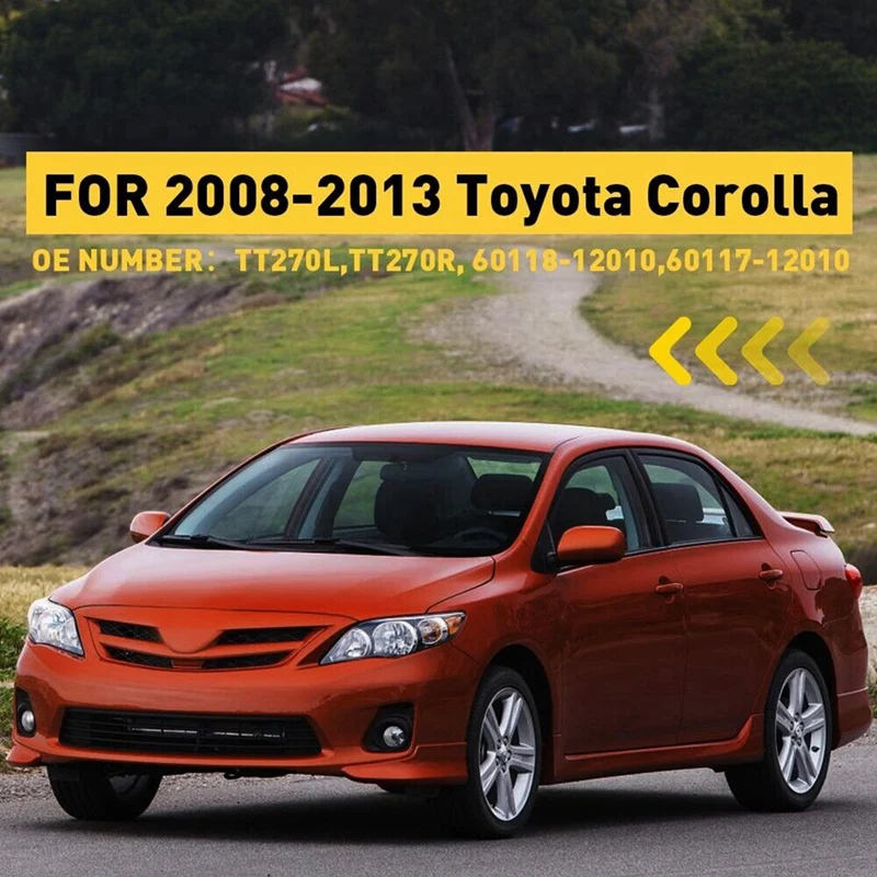 1 pasang tiang depan segitiga pelat untuk Toyota Corolla 08-13 60118-12010 60117-12010 penutup Trim sudut cermin tampilan pintu