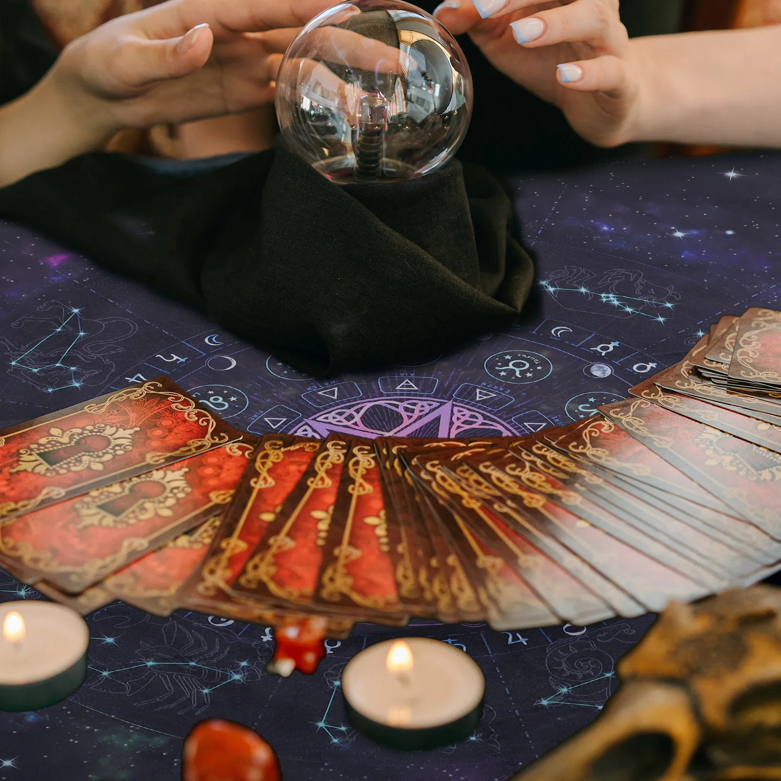 

Скатерть для гадания по знакам зодиака и Таро, игровой реквизит, настольные принадлежности для ведьм, мягкая ткань, нескользящая, прочная, легко чистится