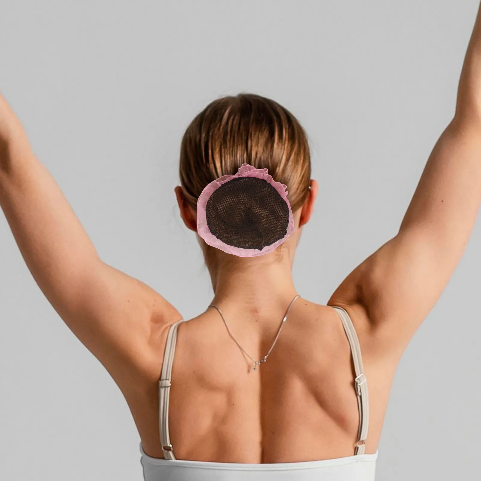 

1 комплект сеток для причесок-пучков для балета, безопасный, из мягкого материала, с декоративными ободками, идеально подходит для выступлений и тренировок