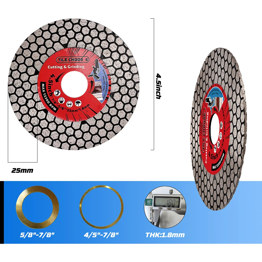 115mm Tile Cutting Blade Diamond Porcelain Blade for Cutting and Grinding Porcelain Tile Granite Marble