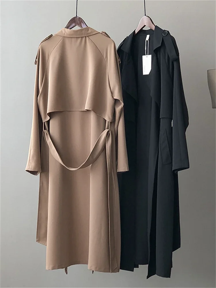 Winter Women Coat Female Trench Jacket Vintage Maxi Classic Long Trench Women Coat Oversize Female Windbreaker Blazers Coat